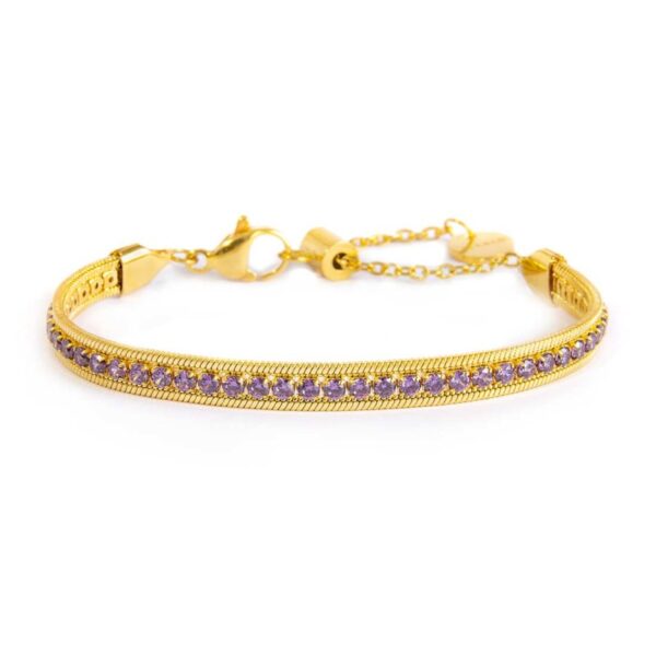 Bracciale tennis zirconi baguette catena snake squadrata