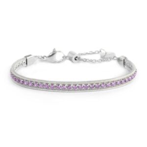 Bracciale tennis zirconi baguette catena snake squadrata
