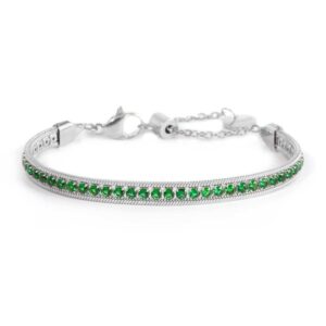 Bracciale tennis zirconi baguette catena snake squadrata