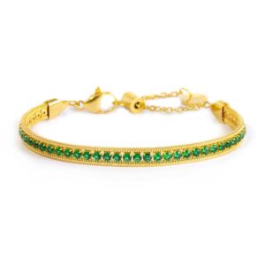 Bracciale tennis zirconi baguette catena snake squadrata