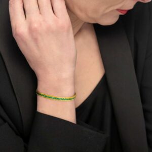 Bracciale tennis zirconi baguette catena snake squadrata