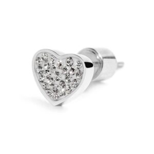 Orecchino cuore con cristalli