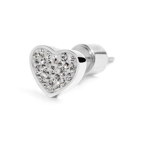 Orecchino cuore con cristalli