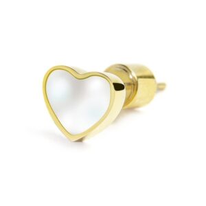 Orecchino cuore con madreperla
