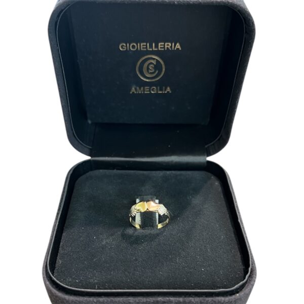 Anello doppio cuore bicolor - immagine 2