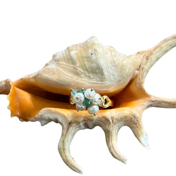 Anello perle e cuori