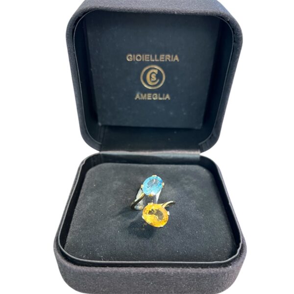 Anello contrariè con topazi - immagine 2