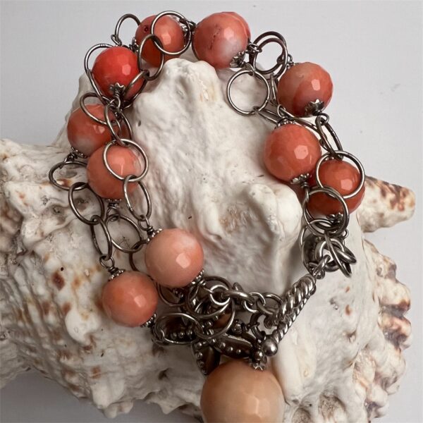 Bracciale argento e corallo
