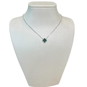 Collana quadrifoglio verde