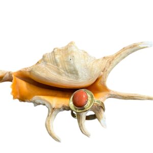 Anello in oro e corallo