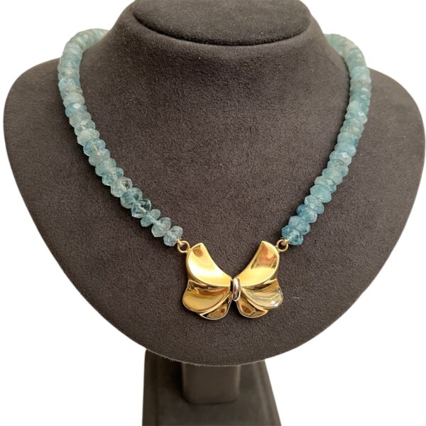 Collana acquamarina chiusura in oro