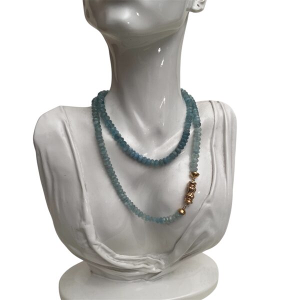 Collana acquamarina e chiusura in oro - immagine 2