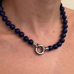 Collana di lapislazzuli chiusura argento