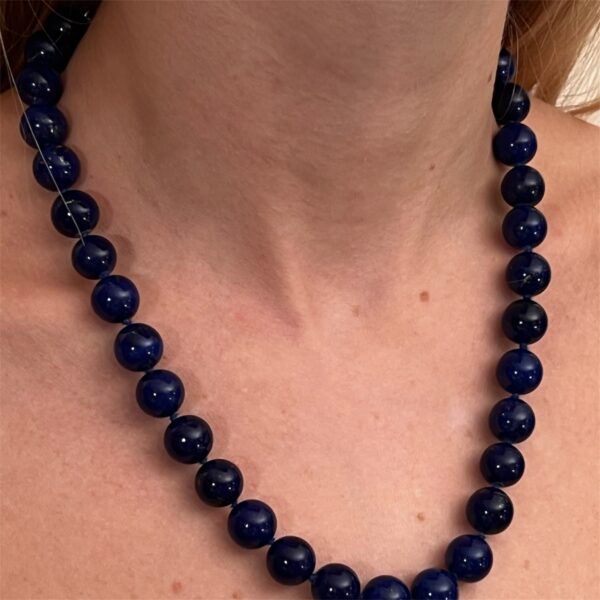 Collana di lapislazzuli chiusura argento - immagine 3