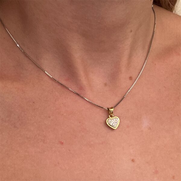 Collana cuore piccolo con diamanti - immagine 2