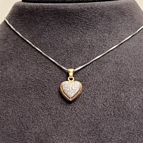 Collana cuore grande con diamanti