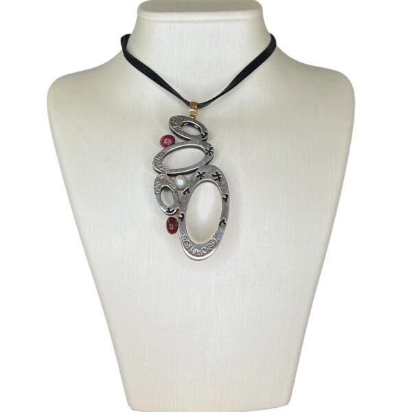 Collana cuoio con ciondolo double