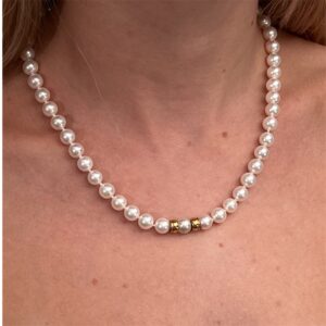 Collana perle acqua salata chiusura in oro