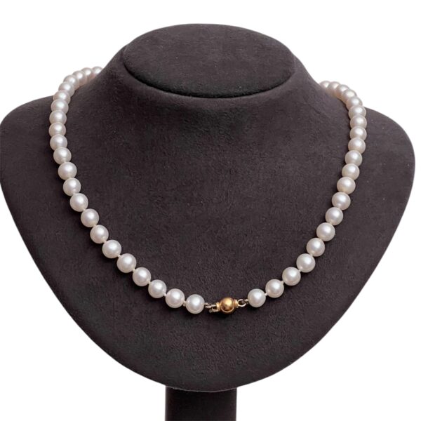 Collana perle chiusura ball in oro