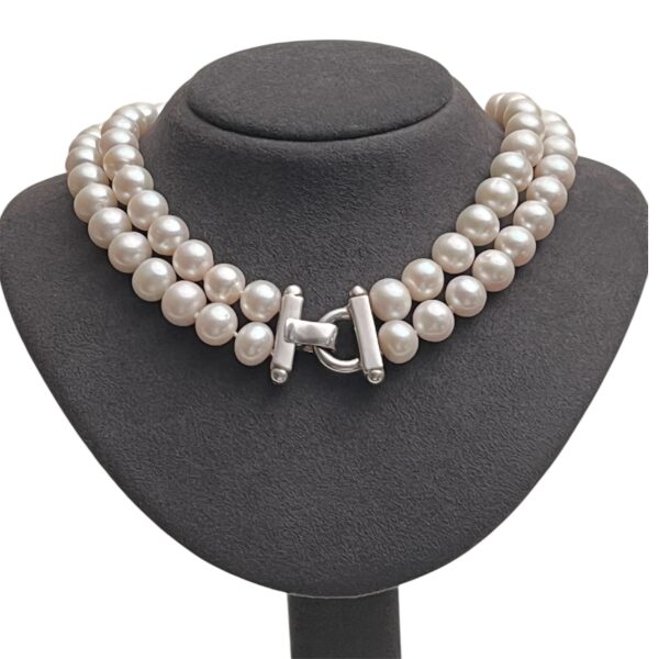 Collana di perle chiusura in argento