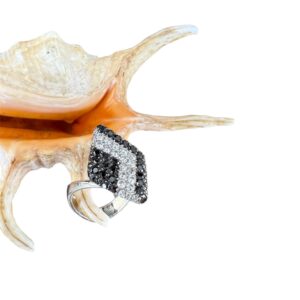 Anello Pavè rombo di zirconi