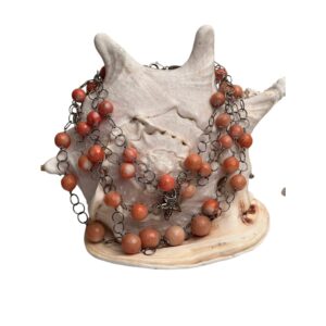 Collana in argento e corallo bamboo