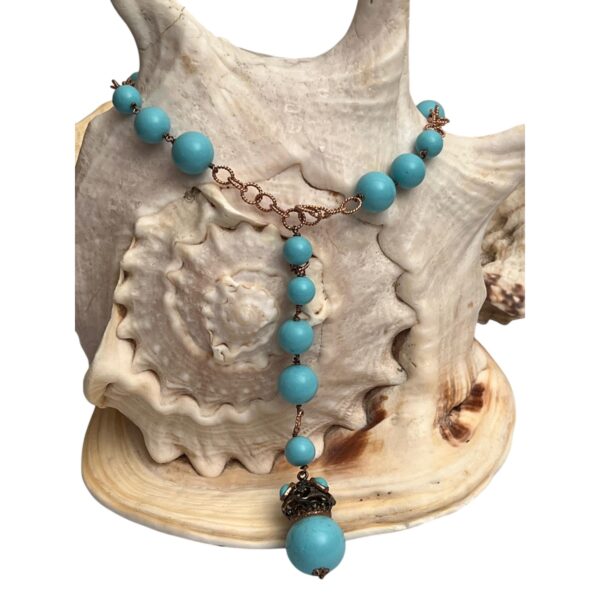 Collana argento rosato e turchese