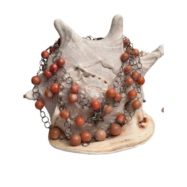 Collana in argento e corallo bamboo