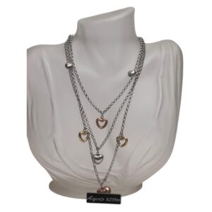 Collana in argento charms cuori
