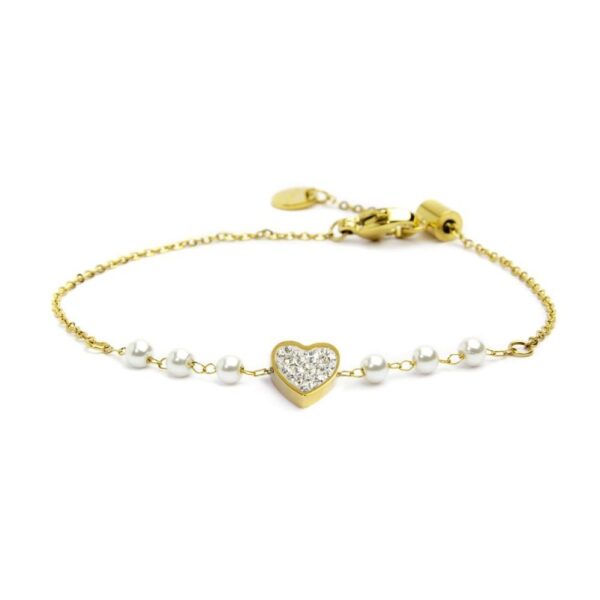 Bracciali cuore cristalli con perle