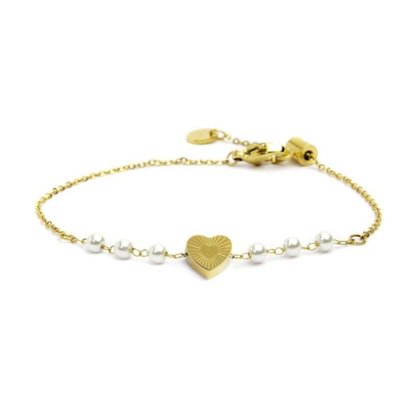Bracciali cuore cristalli con perle - immagine 2