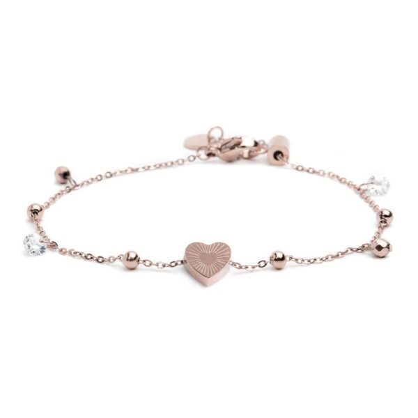 Bracciale cuore madreperla con sfere e zirconi - immagine 2