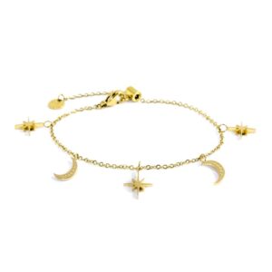 Bracciale lune e rosa dei venti pendenti