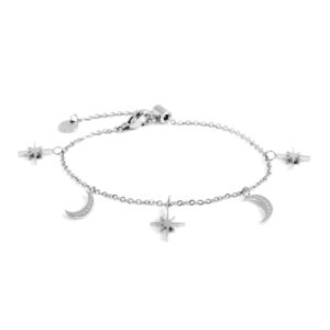 Bracciale lune e rosa dei venti pendenti