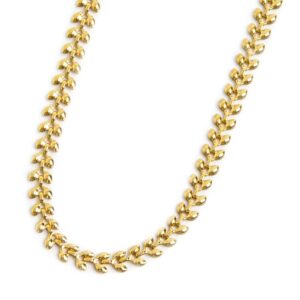 Collana catena a foglia chevron - Oro