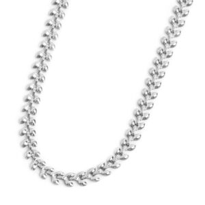Collana catena a foglia chevron - Acciaio
