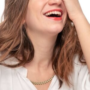 Collana catena a foglia chevron - Oro