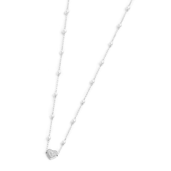 Collana cuore con cristalli e perle