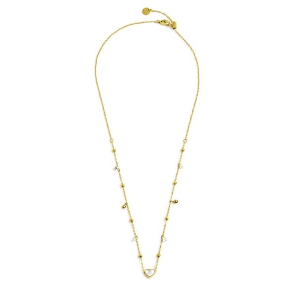 Collana cuore madreperla con sfere e zirconi - immagine 2