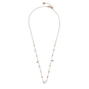 Collana cuore madreperla con sfere e zirconi - Rosa