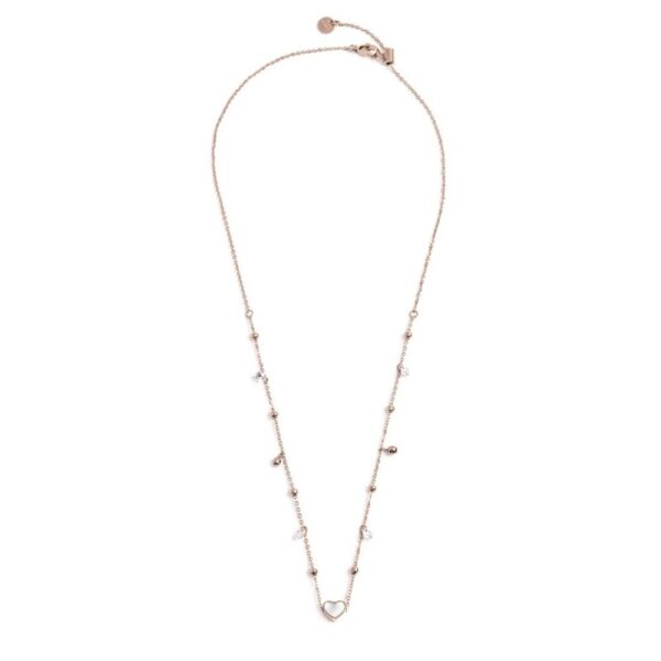 Collana cuore madreperla con sfere e zirconi - Rosa - immagine 2
