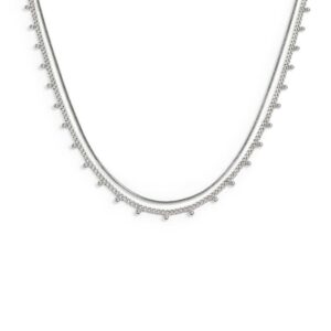 collana doppia catena snake grumette con sfere