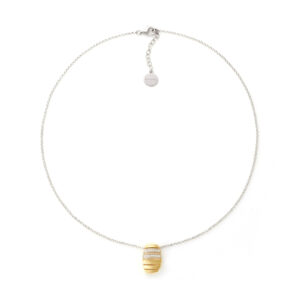Collana in argento bicolore con zirconi