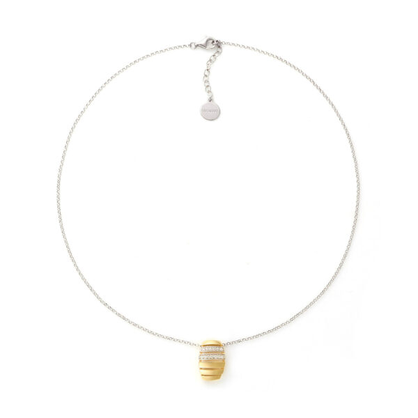 Collana in argento bicolore con zirconi