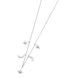 Collana lune e rosa dei venti con pendente rosa dei venti