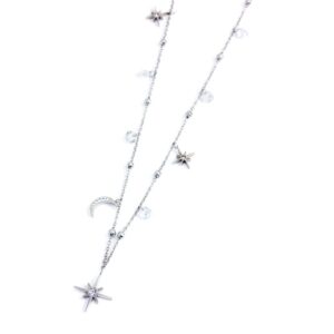 Collana lune e rosa dei venti con pendente rosa dei venti