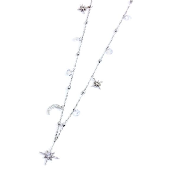 Collana lune e rosa dei venti con pendente rosa dei venti