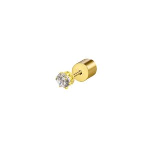 Orecchino a lobo con zircone 3mm