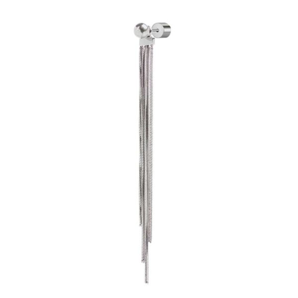 Orecchino pendente con catene snake quadrate