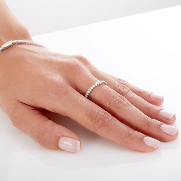 Anello Veretta in argento bianco - immagine 2